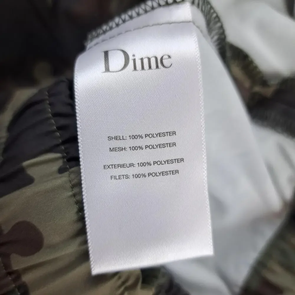 Dime Pants Mens Large Green Brown Puzzle Camo Track Zip Pockets Skate Outdoors